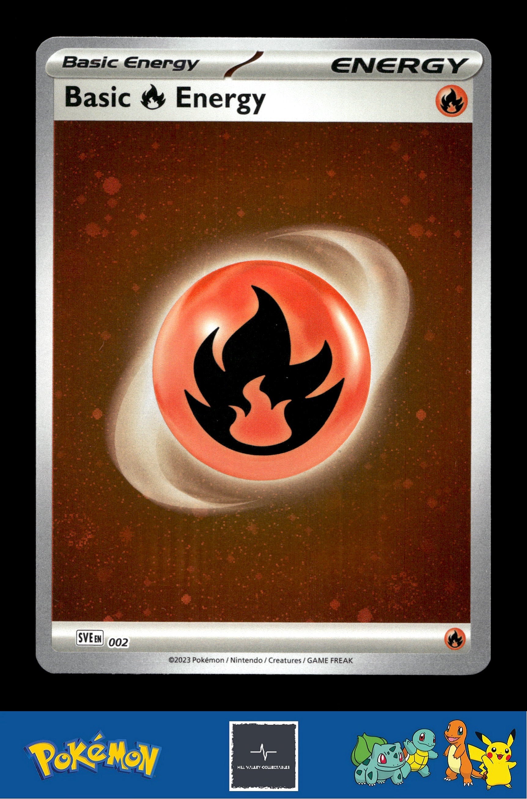2023 Pokemon SVIen 151 Cosmos Holo 002 Basic Fire Energy 2 SWIRLS