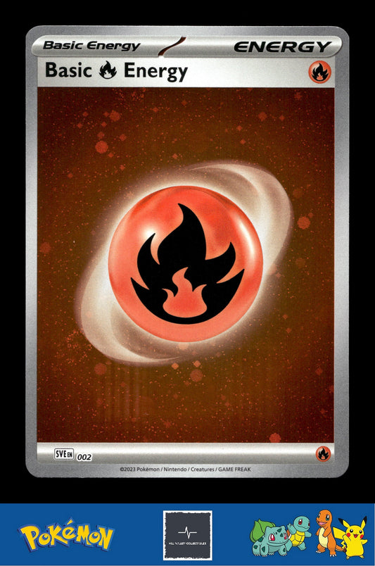 2023 Pokemon SVIen 151 Cosmos Holo 002 Basic Fire Energy 2 SWIRLS