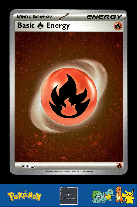 2023 Pokemon SVIen 151 Cosmos Holo 002 Basic Fire Energy 4 SWIRLS