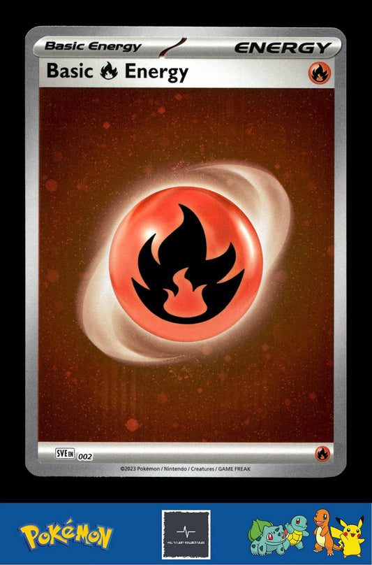 2023 Pokemon SVIen 151 Cosmos Holo 002 Basic Fire Energy 2 SWIRLS