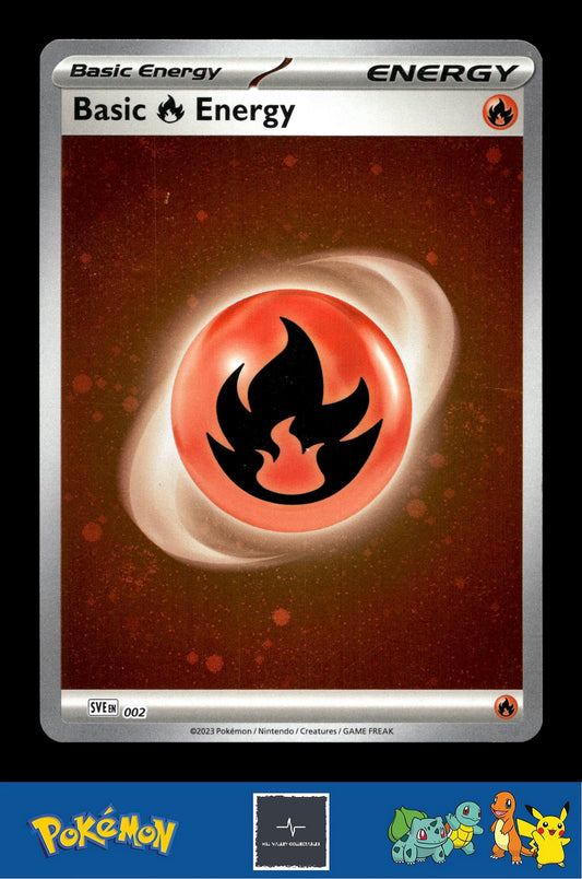 2023 Pokemon SVIen 151 Cosmos Holo 002 Basic Fire Energy 2 SWIRLS