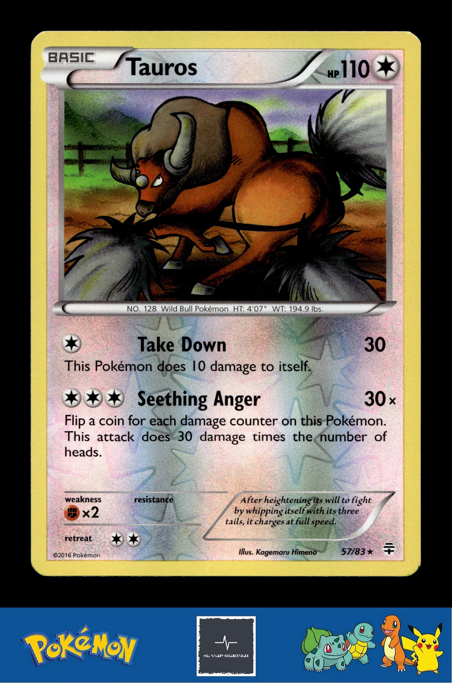2016 Pokemon XY Generations 20th 57/83 Tauros Reverse