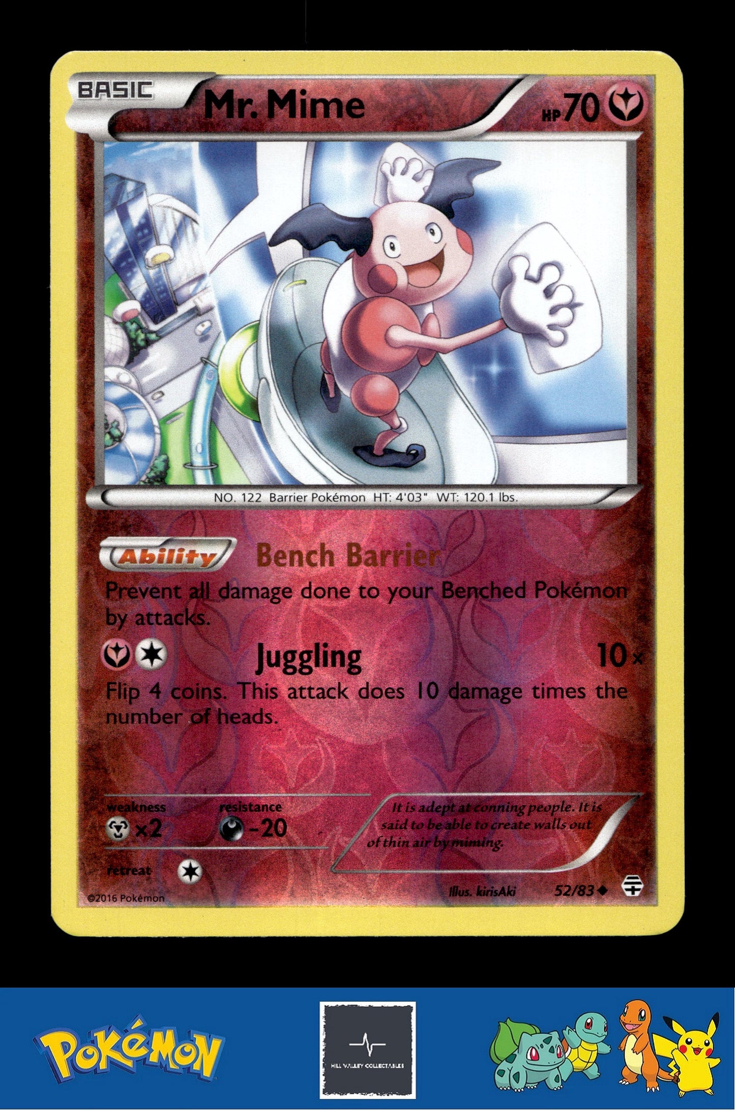 2016 Pokemon XY Generations 20th 52/83 Mr. Mime Reverse
