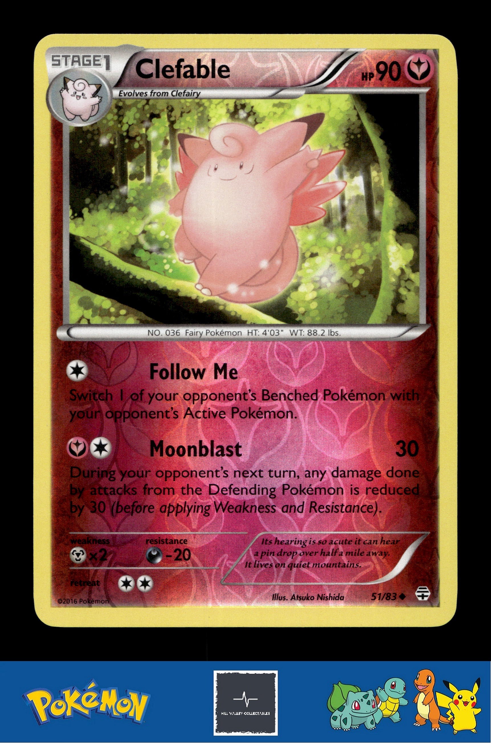 2016 Pokemon XY Generations 20th 51/83 Clefable Reverse