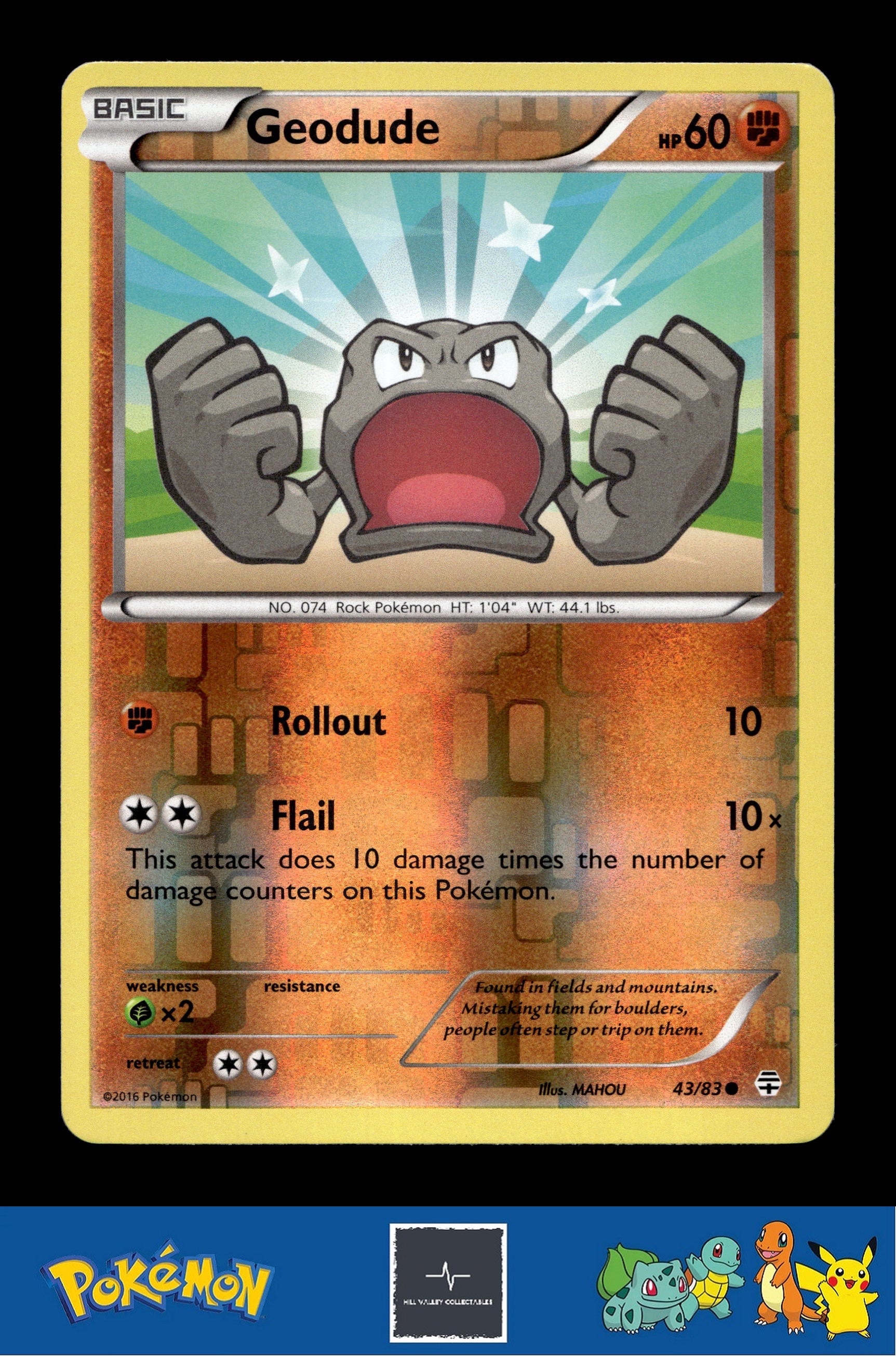 2016 Pokemon XY Generations 20th 43/83 Geodude Reverse
