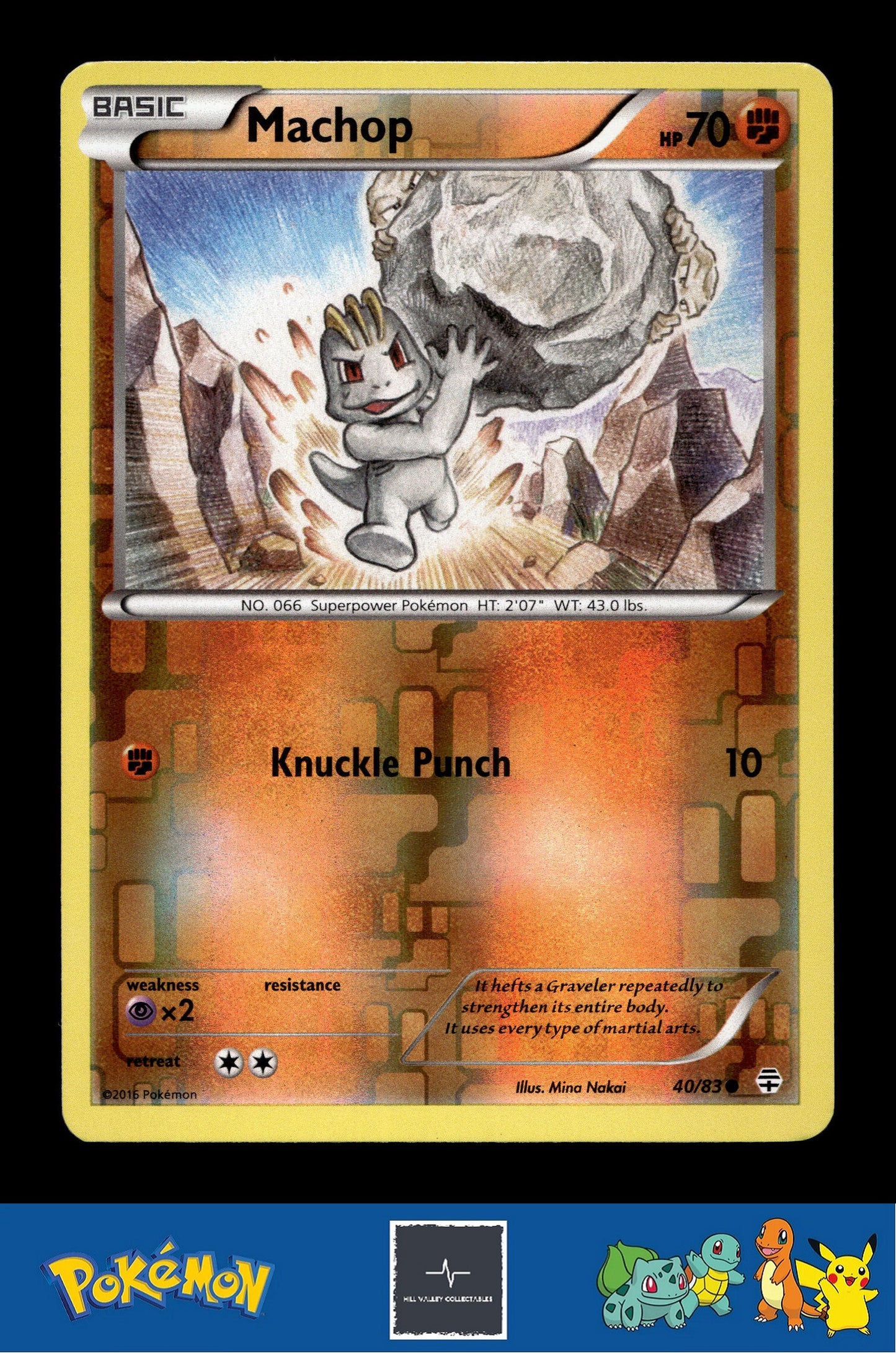 2016 Pokemon XY Generations 20th 40/83 Machop Reverse