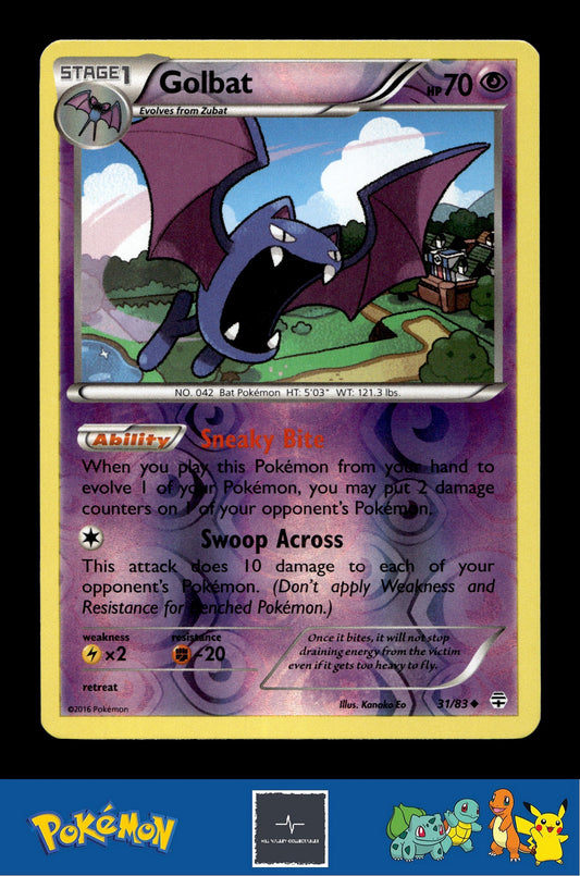 2016 Pokemon XY Generations 20th 31/83 Golbat Reverse