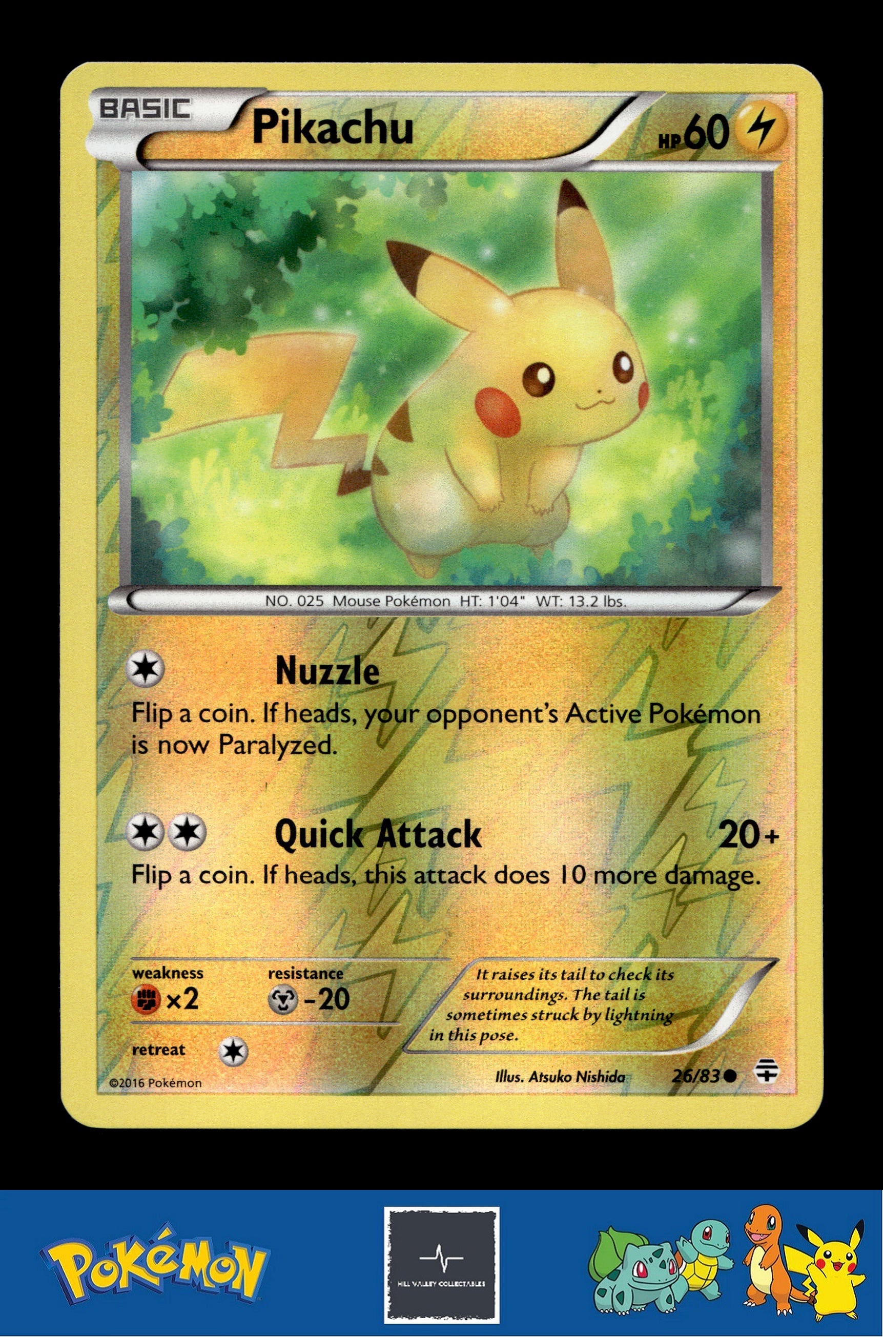 2016 Pokemon XY Generations 20th 26/83 Pikachu Reverse