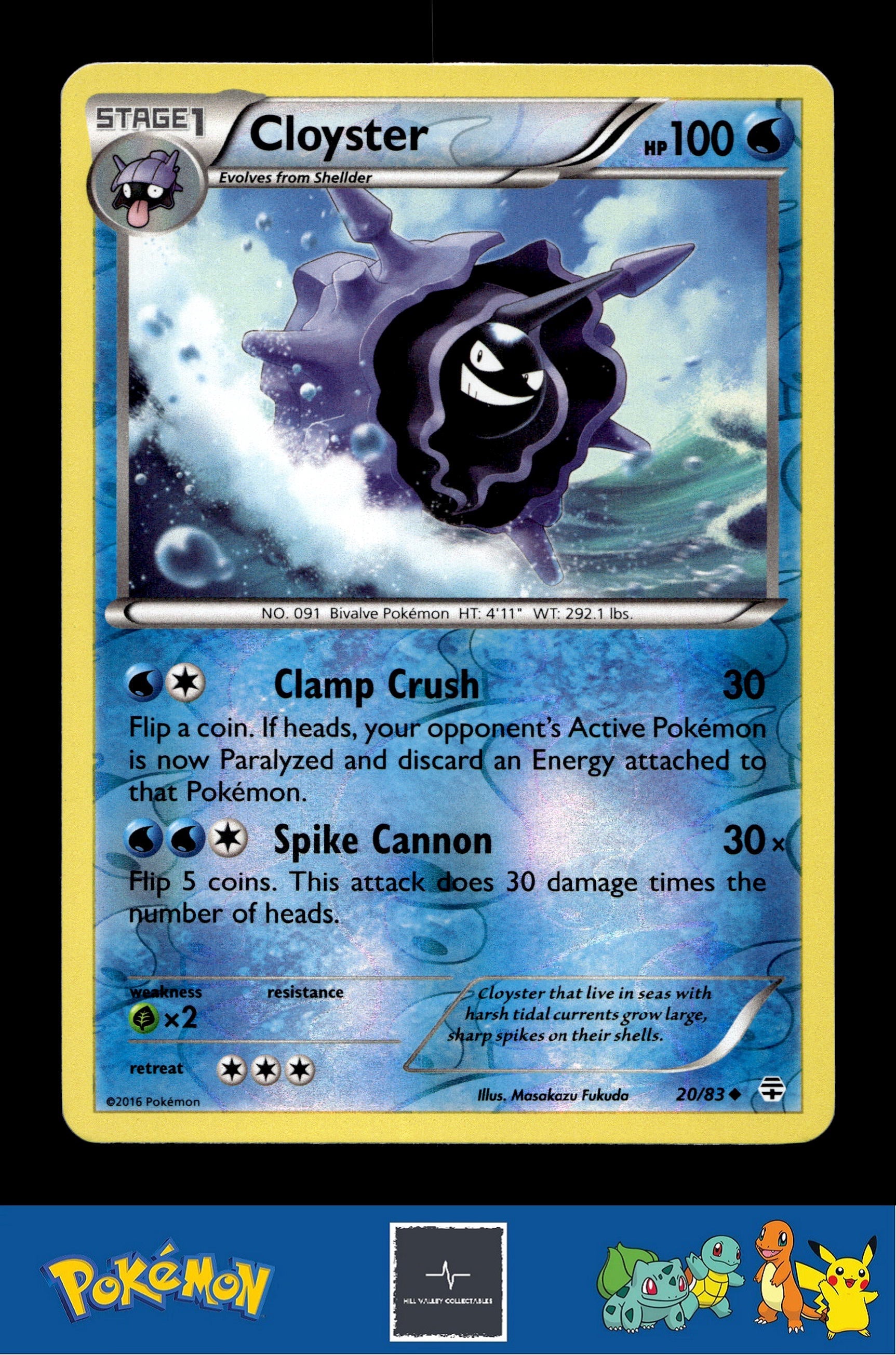 2016 Pokemon XY Generations 20th 20/83 Cloyster Reverse