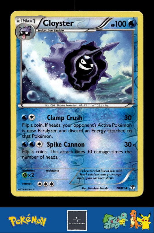 2016 Pokemon XY Generations 20th 20/83 Cloyster Reverse