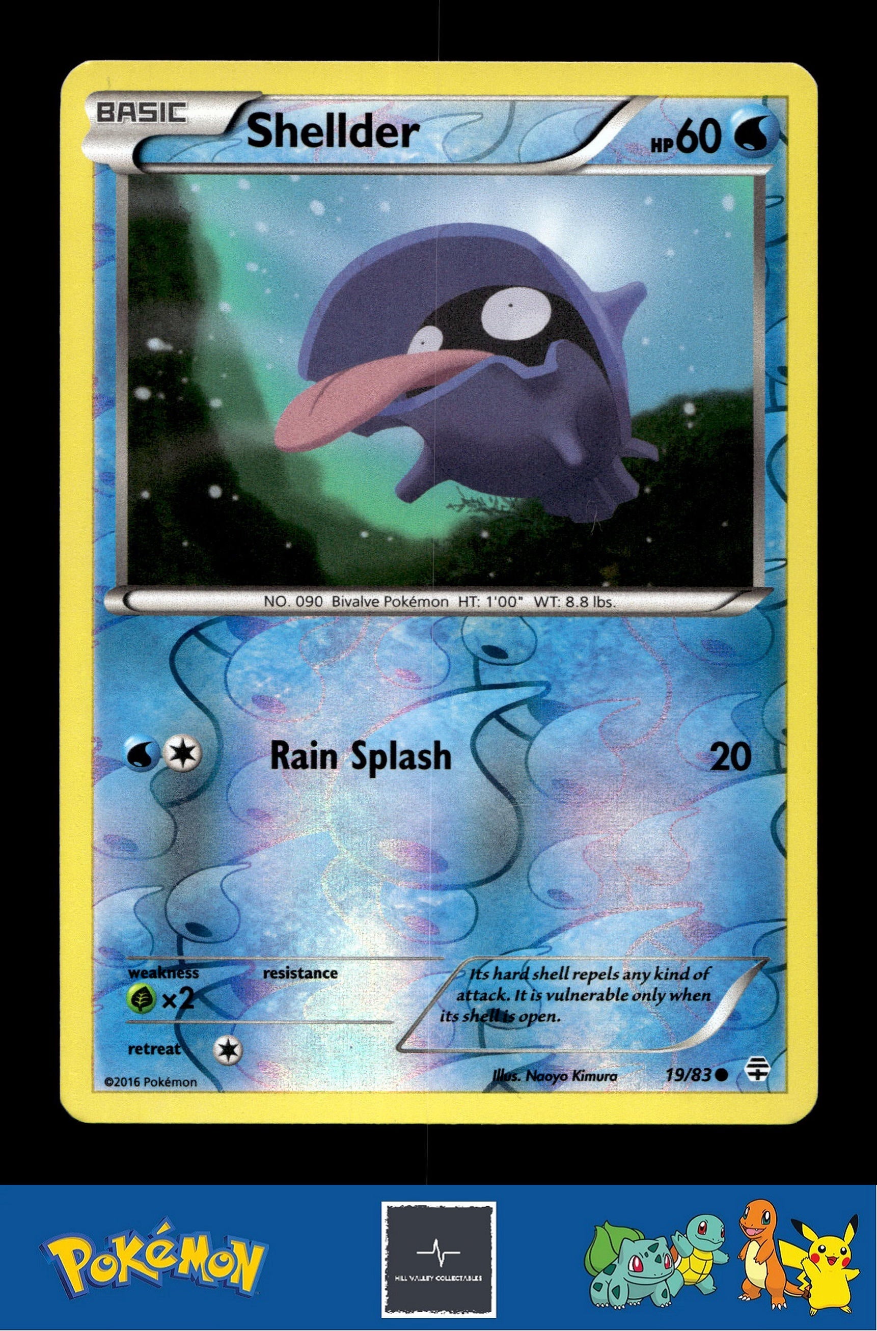 2016 Pokemon XY Generations 20th 19/83 Shellder Reverse