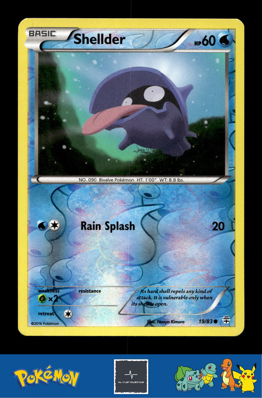 2016 Pokemon XY Generations 20th 19/83 Shellder Reverse