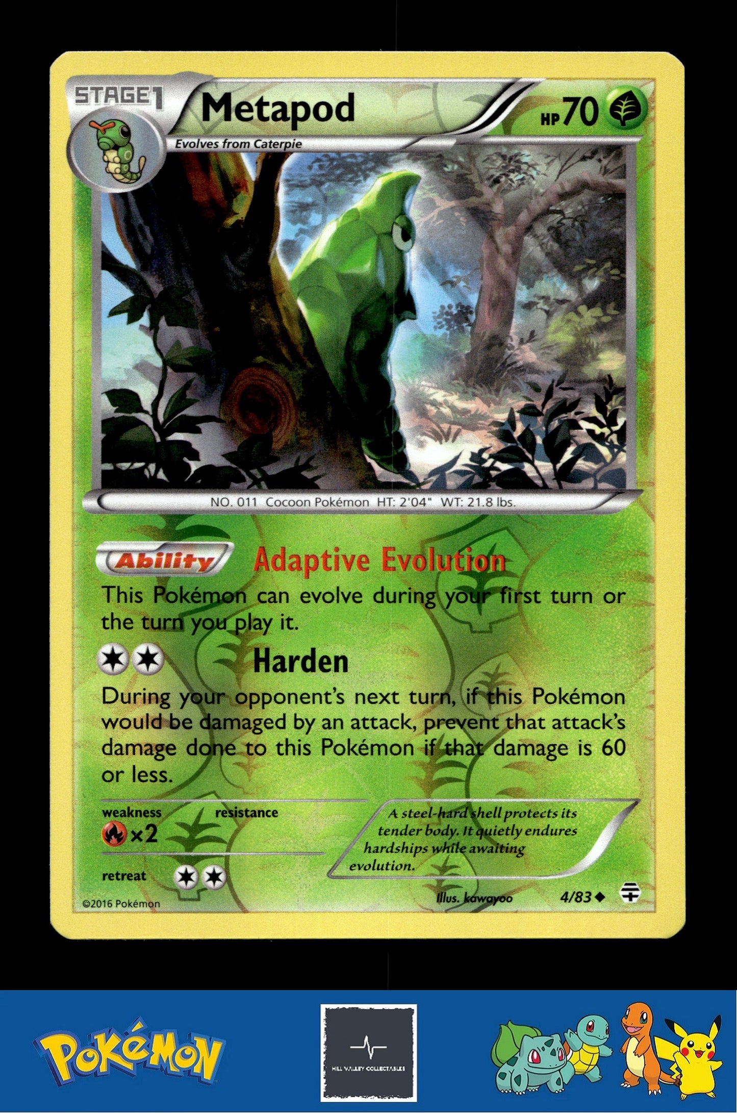 2016 Pokemon XY Generations 20th 4/83 Metapod Reverse