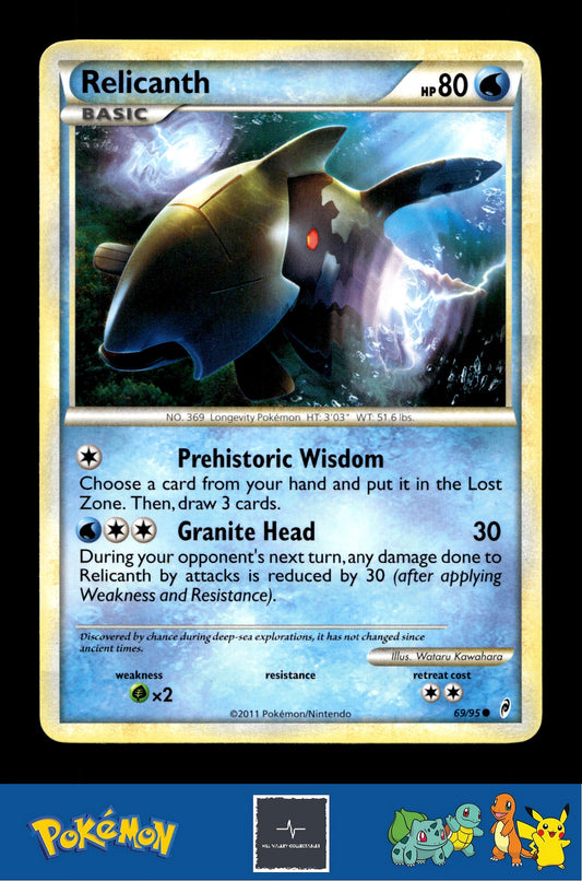 2011 Pokemon HGSS Call of Legends 69/95 Relicanth