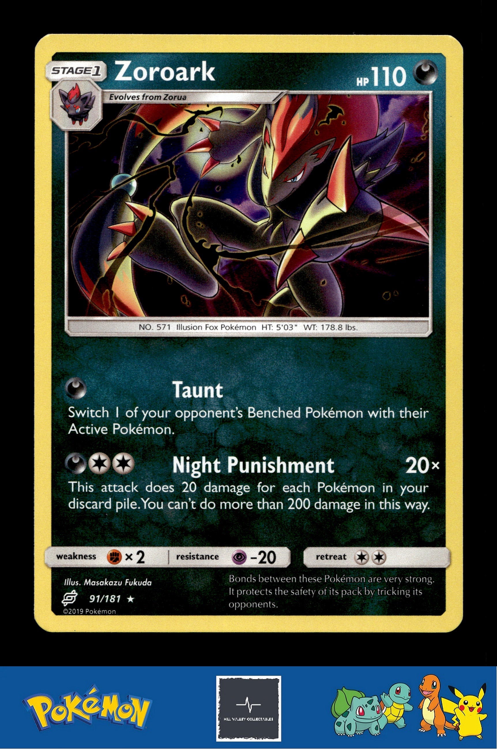 2019 Pokemon SM Team Up 91/181 Zoroark Holo