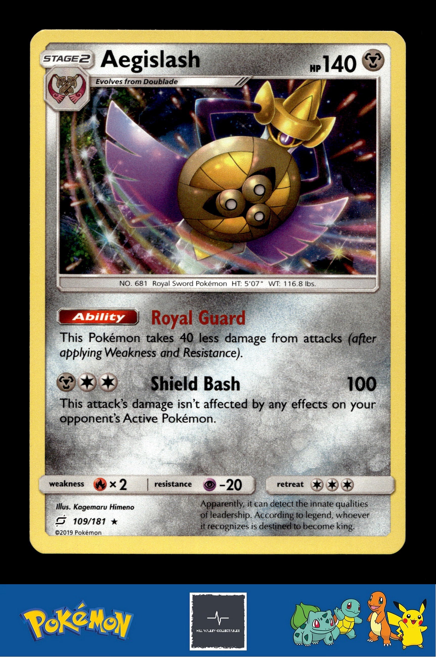 2019 Pokemon SM Team Up 109/181 Aegislash Holo