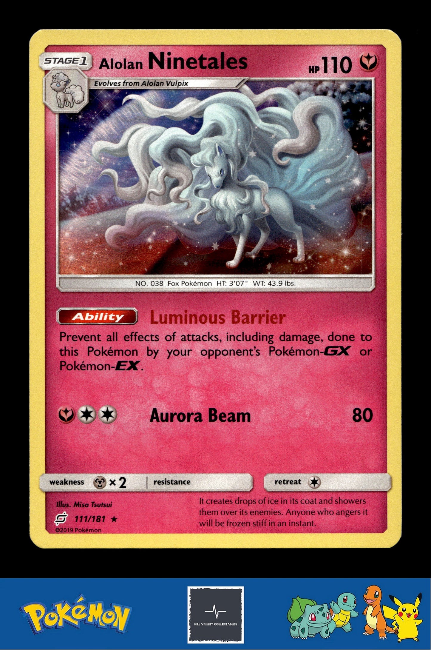 2019 Pokemon SM Team Up 111/181 Alolan Ninetales Holo
