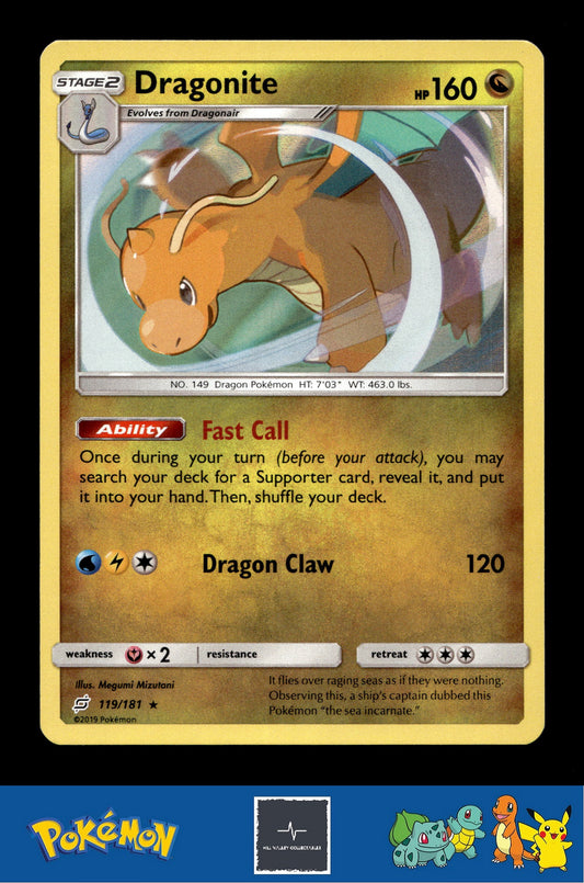 2019 Pokemon SM Team Up 119/181 Dragonite Holo