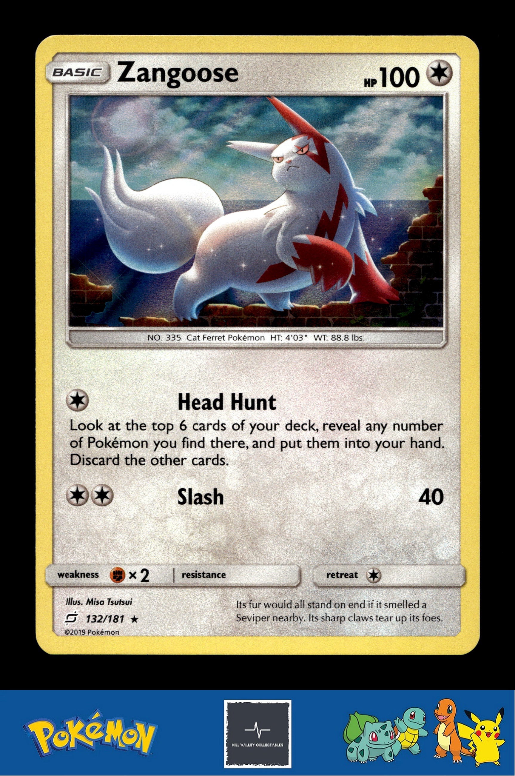 2019 Pokemon SM Team Up 132/181 Zangoose Holo