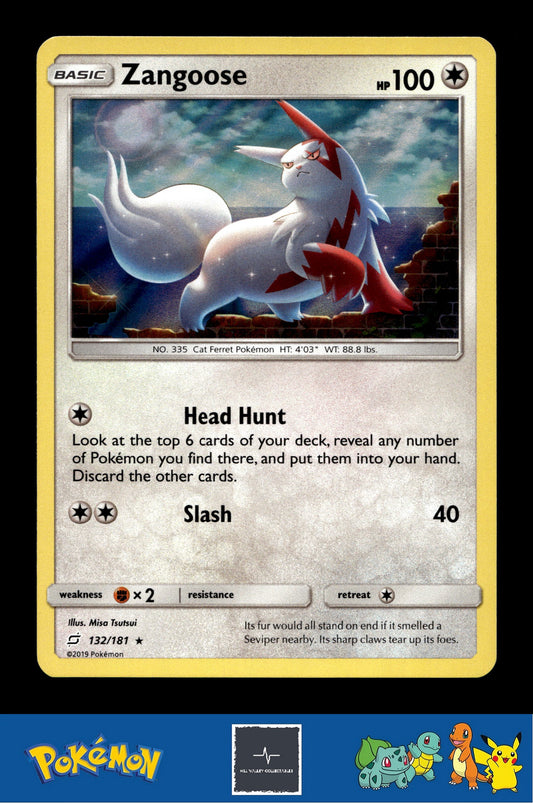2019 Pokemon SM Team Up 132/181 Zangoose Holo