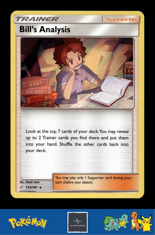 2019 Pokemon SM Team Up 133/181 Bill's Analysis Holo
