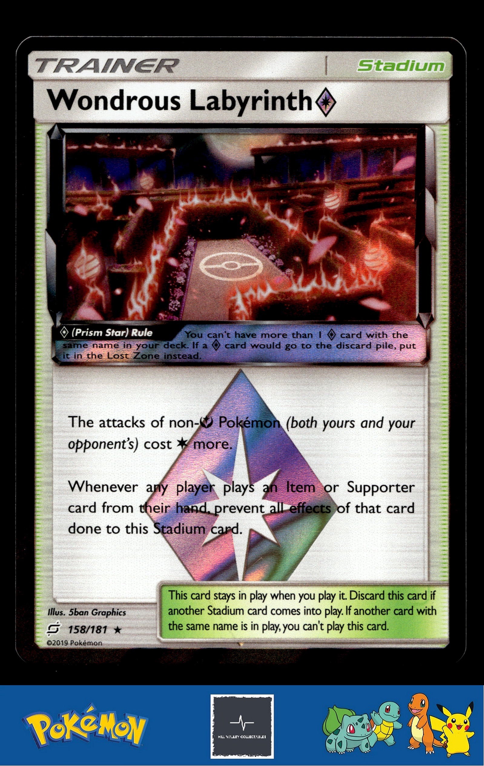 2019 Pokemon SM Team Up 158/181 Wondrous Labyrinth Prism Star