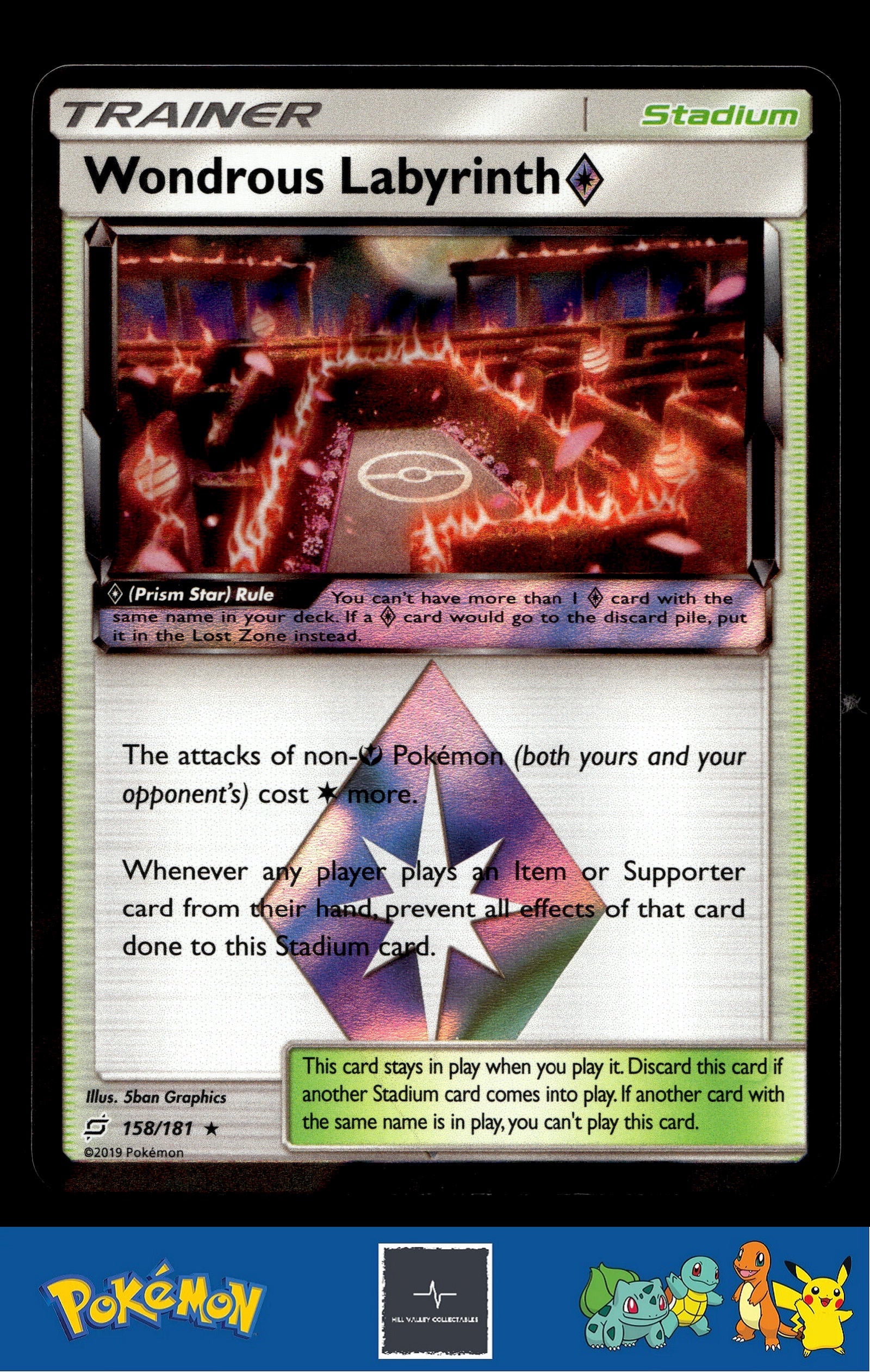 2019 Pokemon SM Team Up 158/181 Wondrous Labyrinth Prism Star