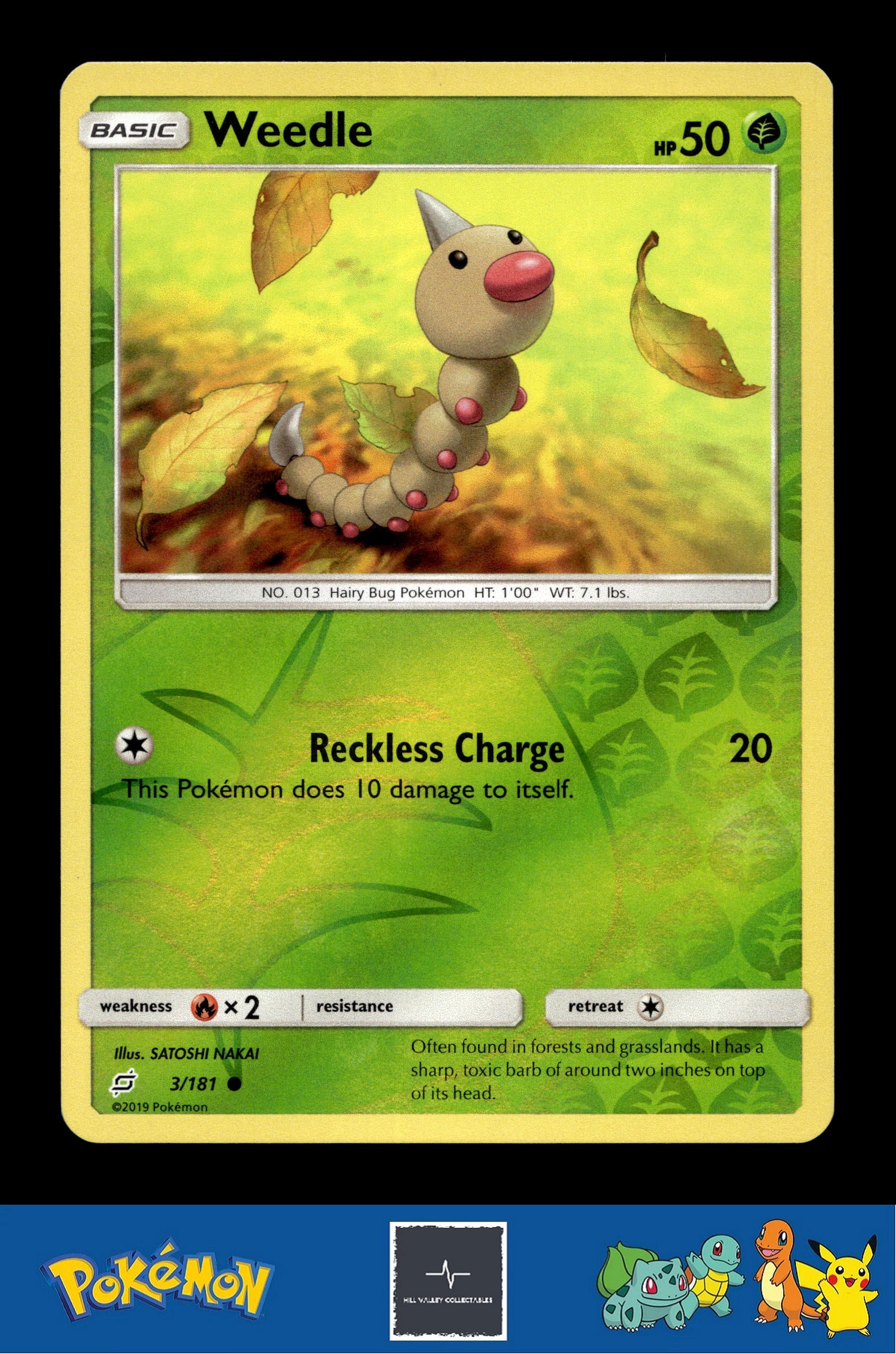 2019 Pokemon SM Team Up 3/181 Weedle Reverse
