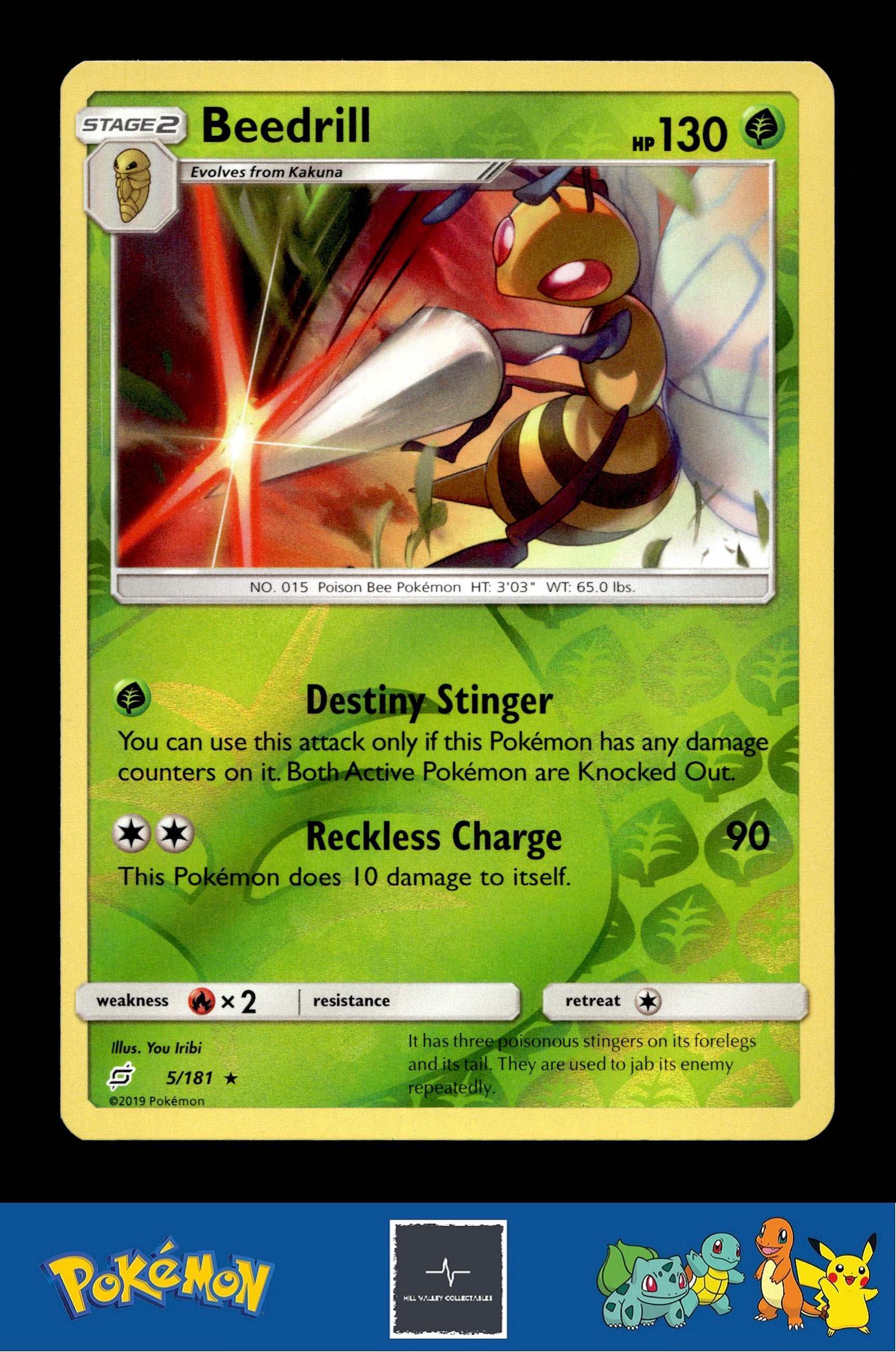 2019 Pokemon SM Team Up 5/181 Beedrill Reverse