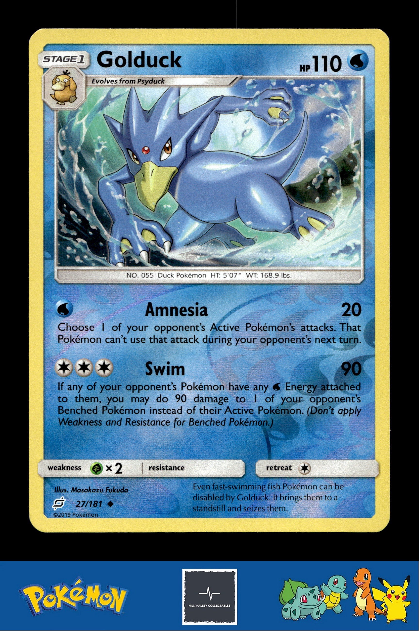 2019 Pokemon SM Team Up 27/181 Golduck Reverse