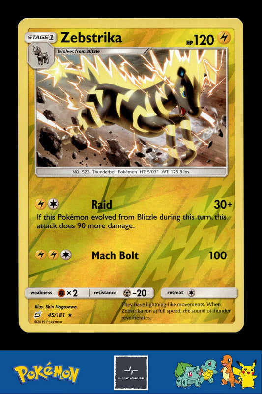 2019 Pokemon SM Team Up 45/181 Zebstrika Reverse
