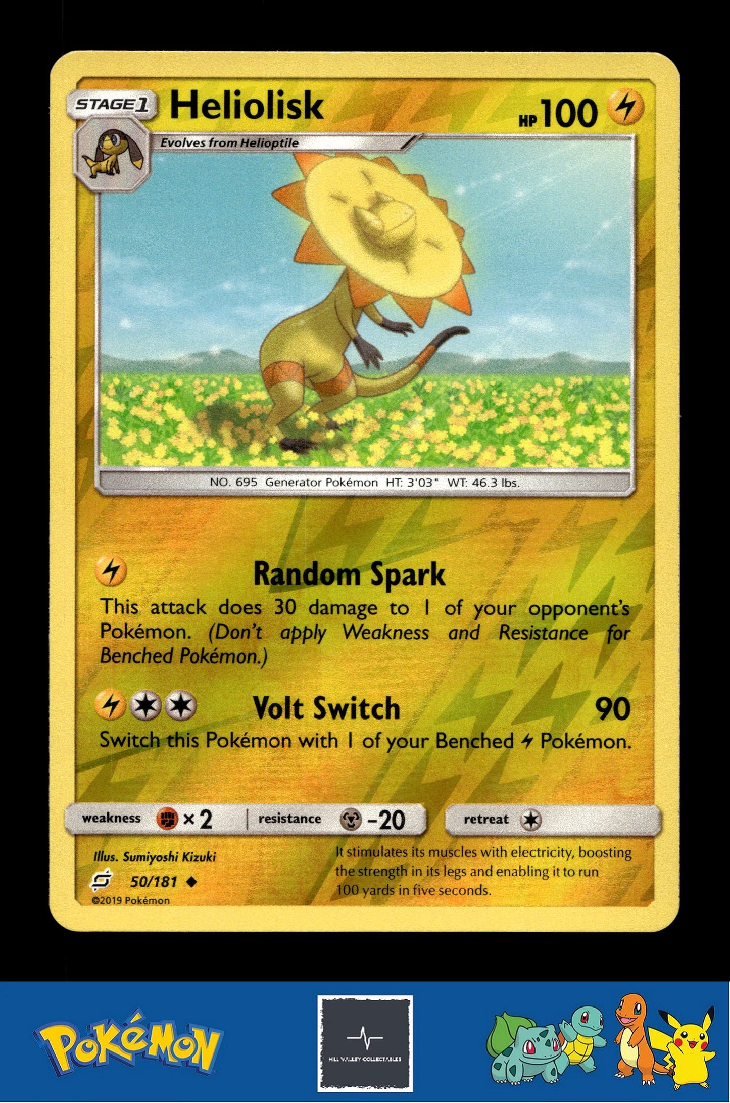 2019 Pokemon SM Team Up 50/181 Heliolisk Reverse