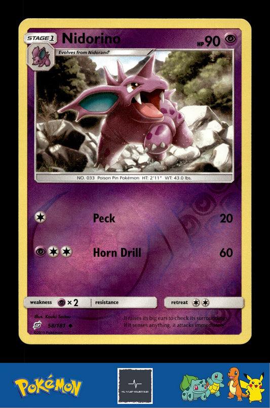 2019 Pokemon SM Team Up 58/181 Nidorino Reverse