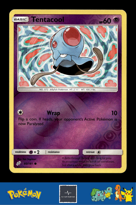 2019 Pokemon SM Team Up 60/181 Tentacool (Sugimori) Reverse