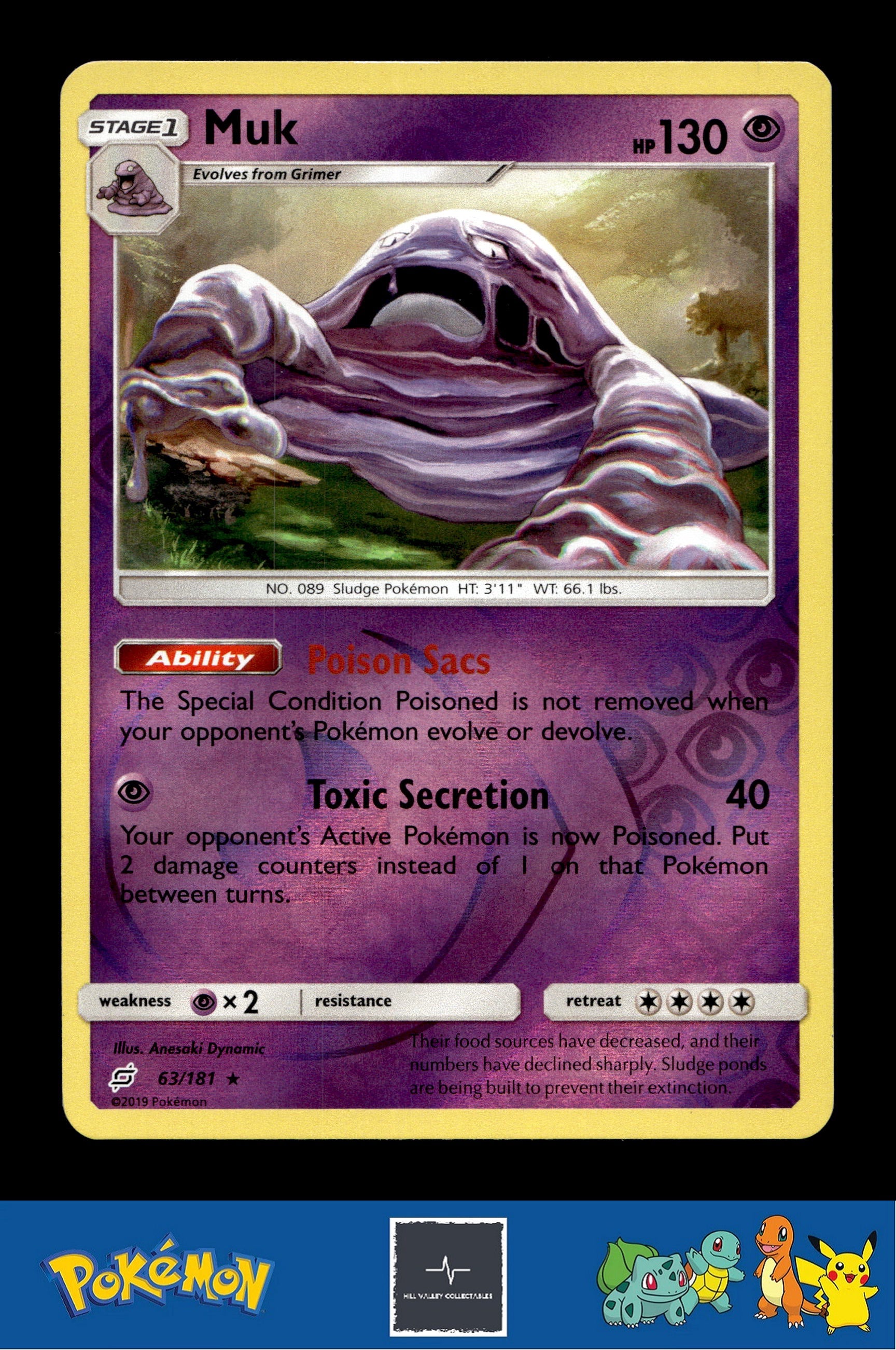 2019 Pokemon SM Team Up 63/181 Muk Reverse