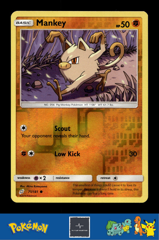 2019 Pokemon SM Team Up 71/181 Mankey Reverse