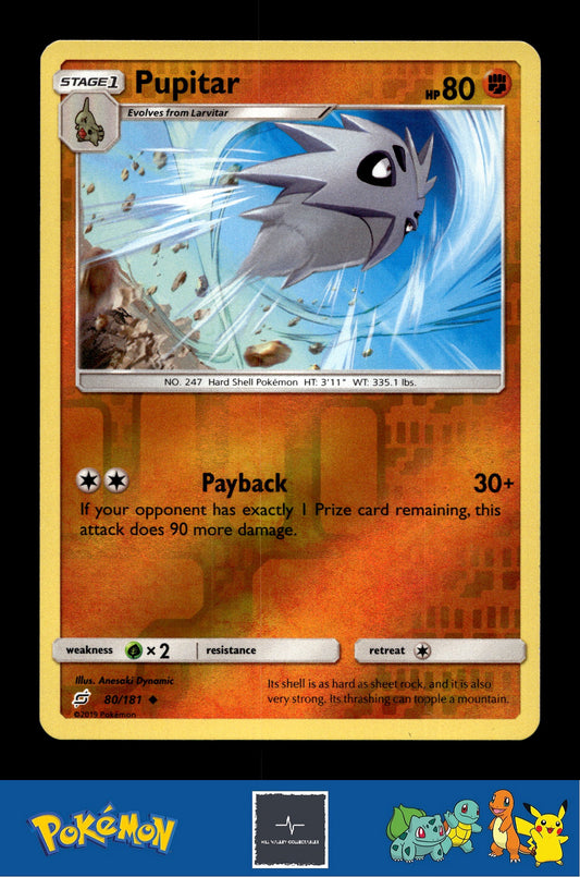 2019 Pokemon SM Team Up 80/181 Pupitar Reverse