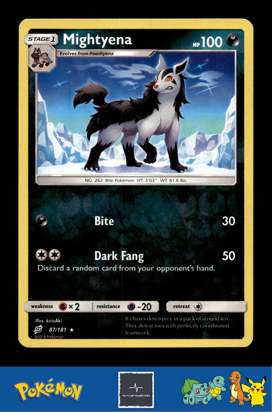2019 Pokemon SM Team Up 87/181 Mightyena Reverse