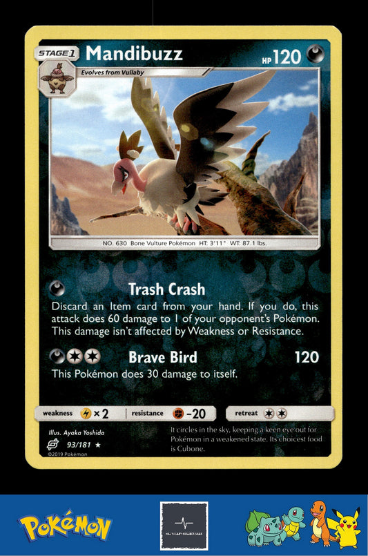 2019 Pokemon SM Team Up 93/181 Mandibuzz Reverse