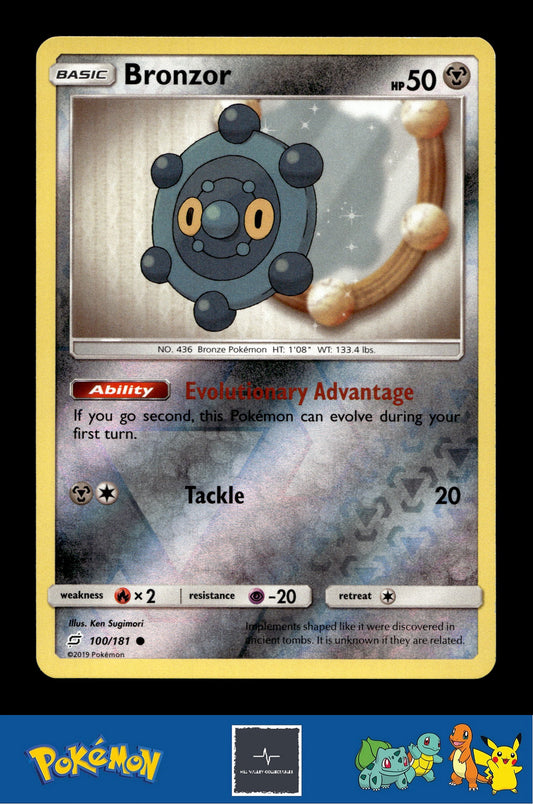 2019 Pokemon SM Team Up 100/181 Bronzor (Sugimori) Reverse