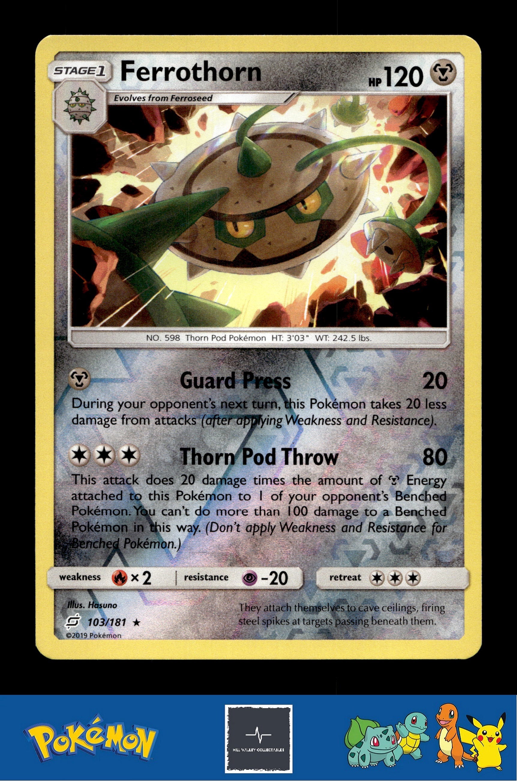 2019 Pokemon SM Team Up 103/181 Ferrothorn Reverse