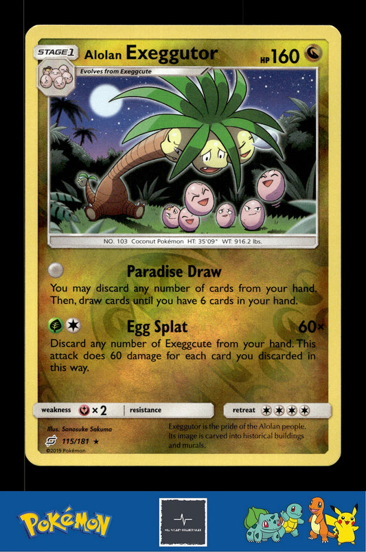 2019 Pokemon SM Team Up 115/181 Alolan Exeggutor Reverse