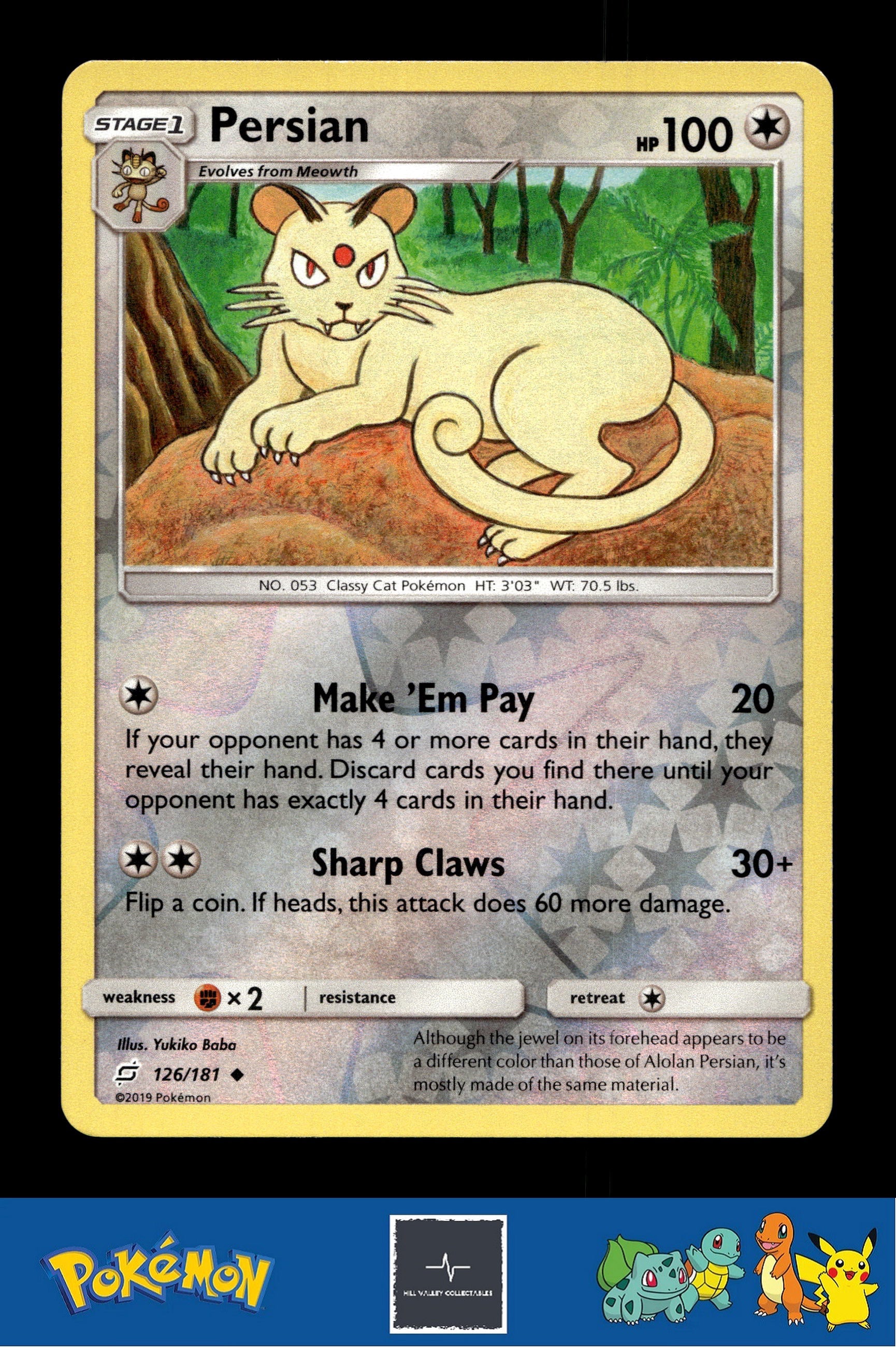 2019 Pokemon SM Team Up 126/181 Persian Reverse