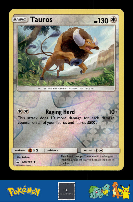 2019 Pokemon SM Team Up 129/181 Tauros Reverse