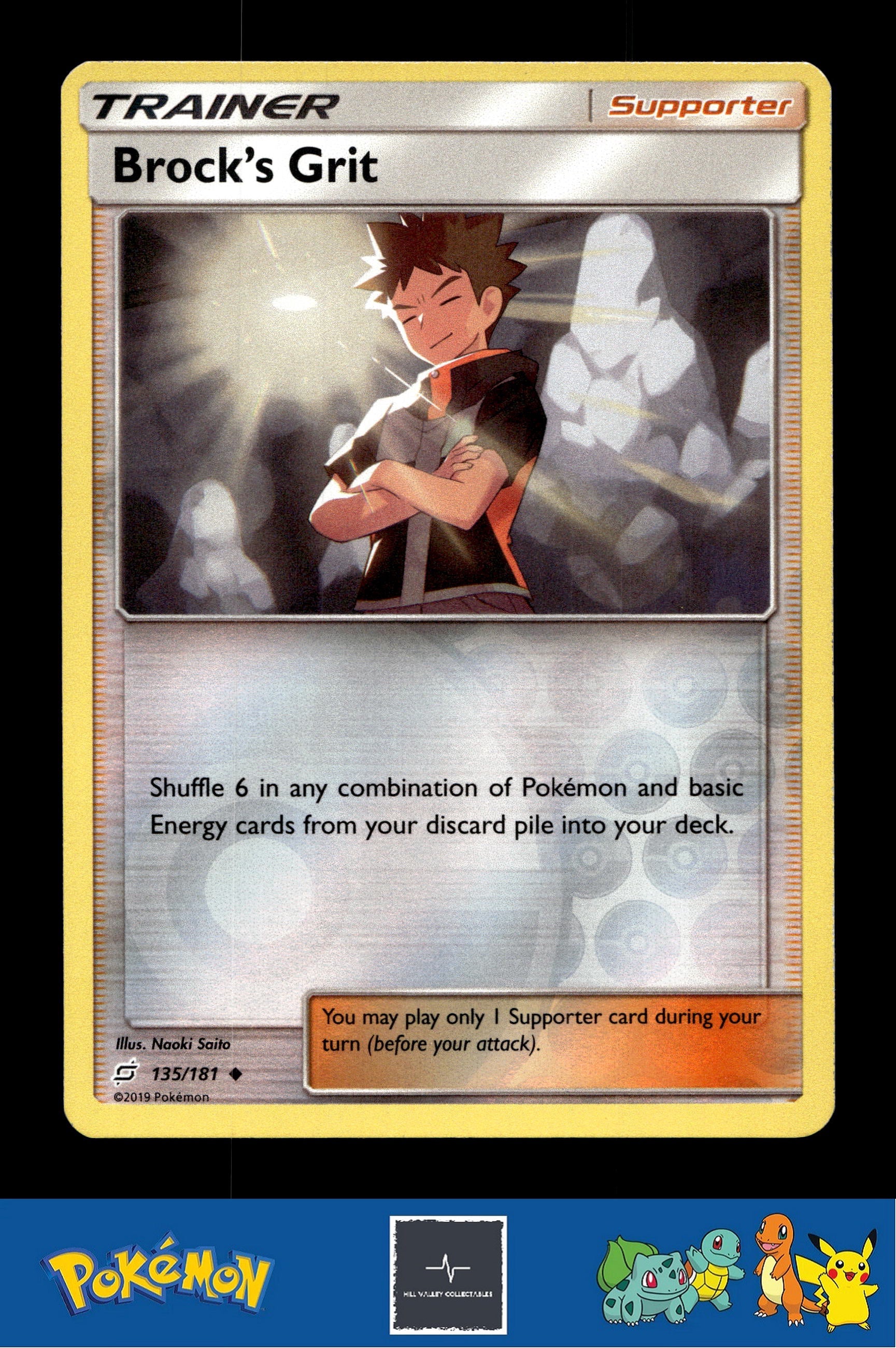 2019 Pokemon SM Team Up 135/181 Brock's Grit Reverse