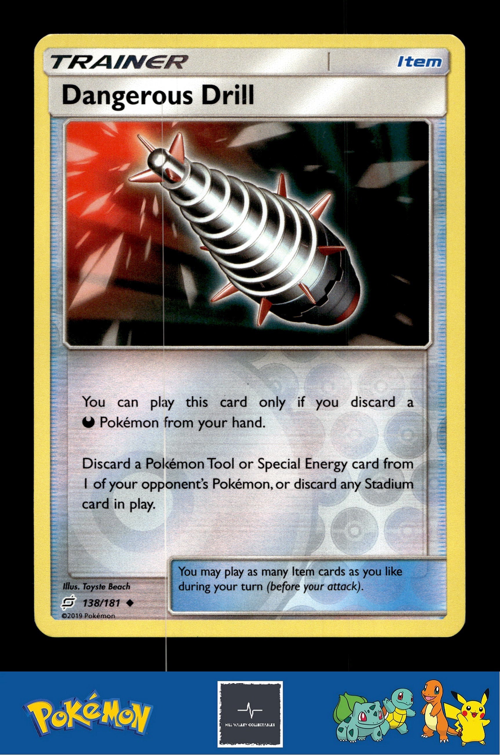 2019 Pokemon SM Team Up 138/181 Dangerous Drill Reverse