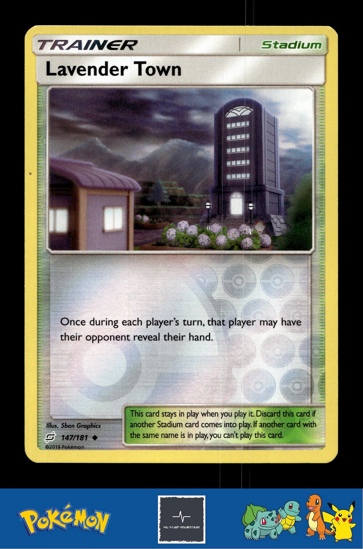 2019 Pokemon SM Team Up 147/181 Lavender Town Reverse