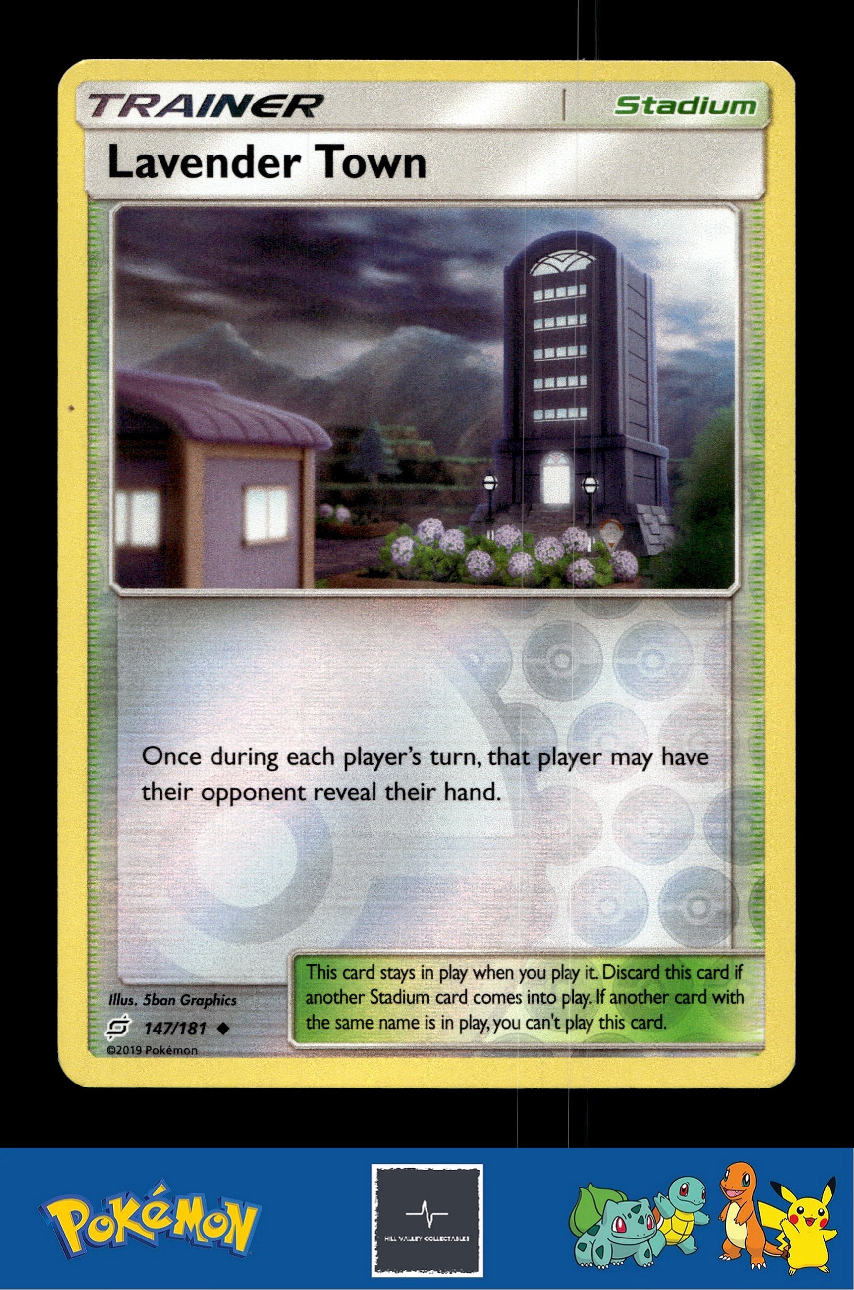 2019 Pokemon SM Team Up 147/181 Lavender Town Reverse