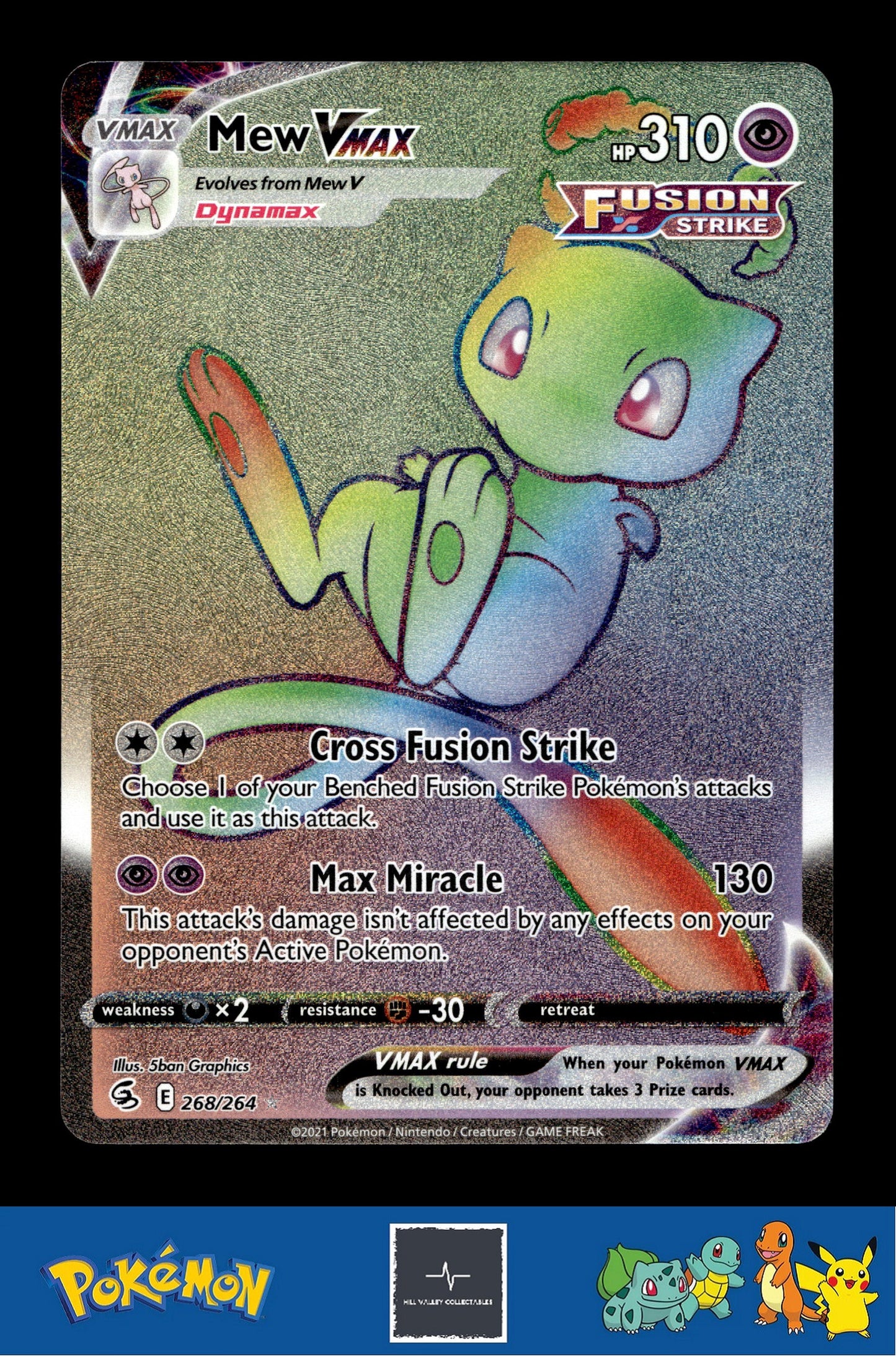 2021 Pokemon SWSH Fusion Strike 268/264 Mew VMAX