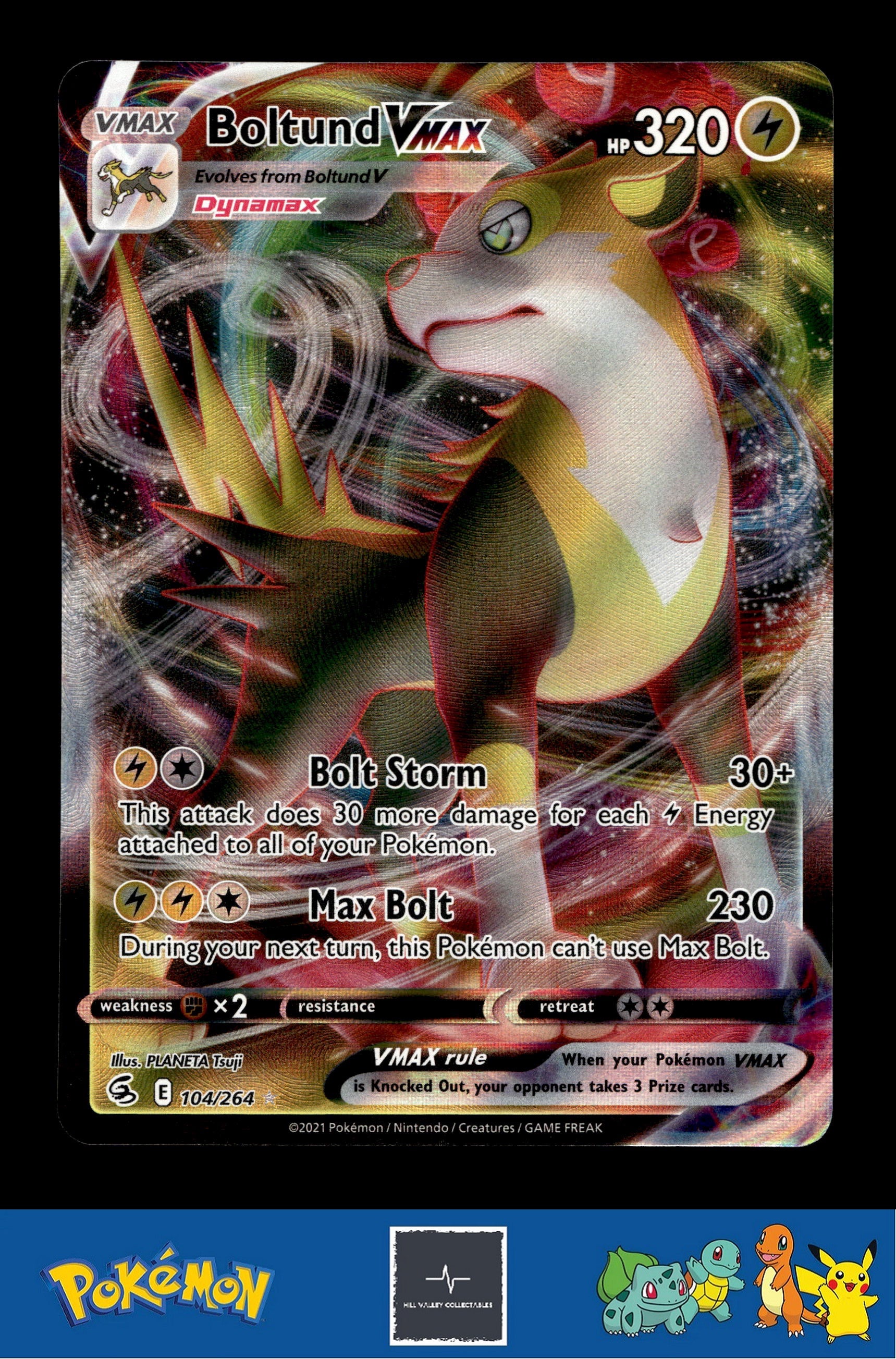 2021 Pokemon SWSH Fusion Strike 104/264 Boltund VMAX